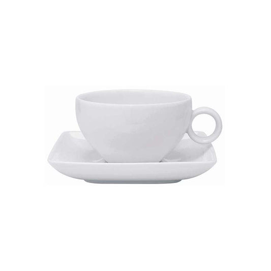 Par de Chávena + Pires de Chá Carré White